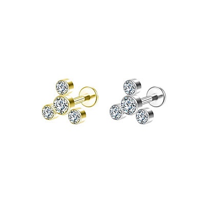 Piercing Labret Zircônia: Elegância e Brilho!