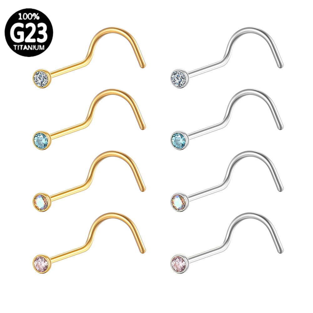 Piercing Nariz Titânio: Ponto de Luz Multicolorido