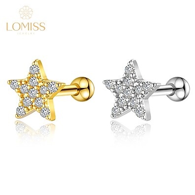 Piercing Orelha: Estrela e Zircônia em Cobre