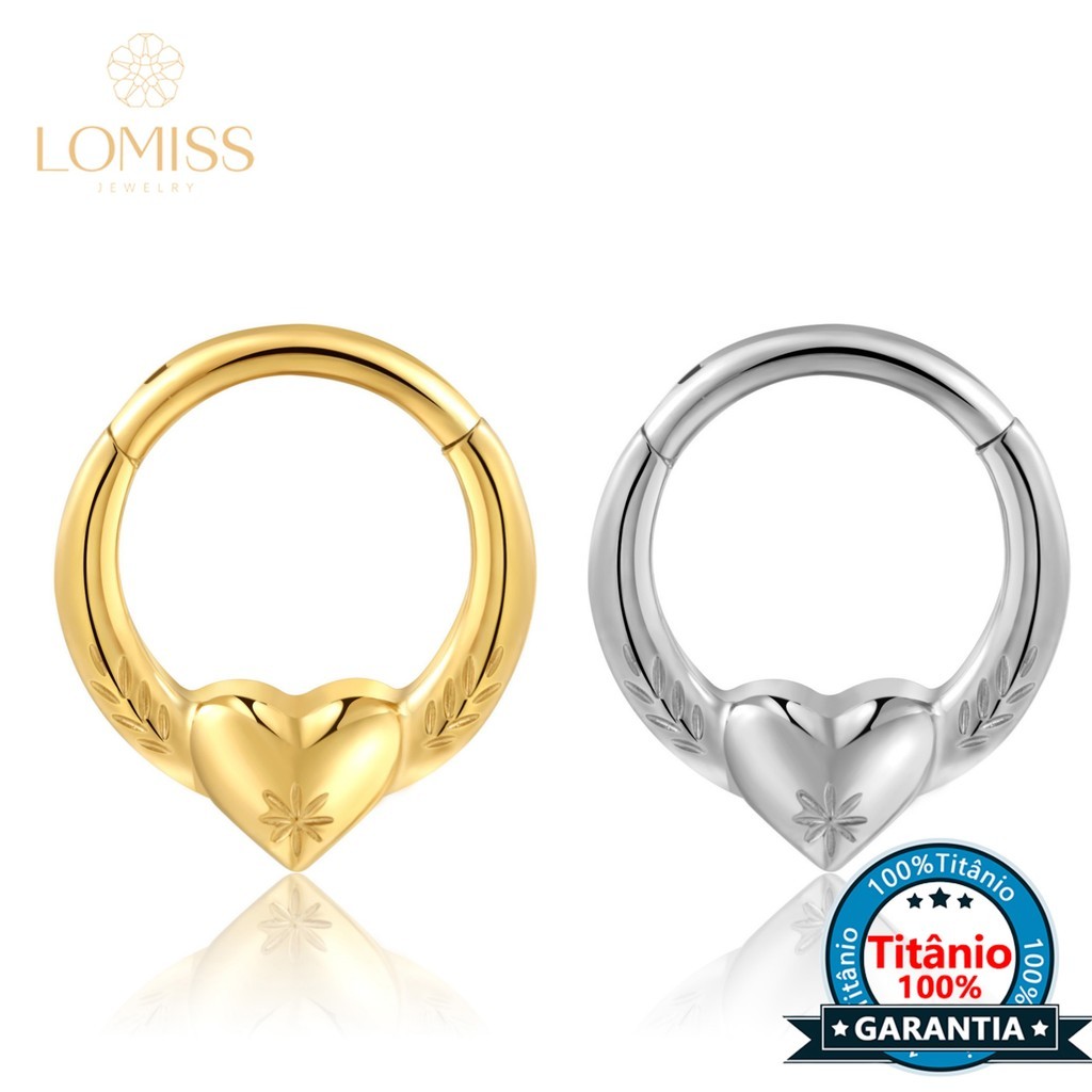 Piercing Titânio Argola Coração: Helix, Septo e Mais!