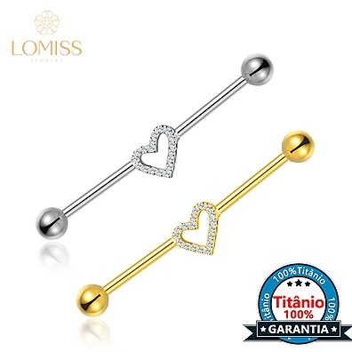 Piercing Transversal Titânio Coração