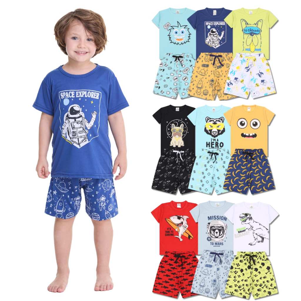 Pijama Infantil Menino: Kit 6 Peças Conforto!
