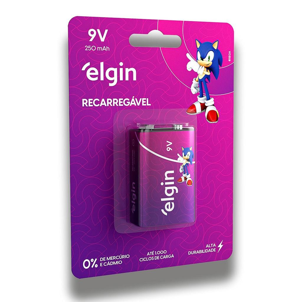 Pilha 9V Recarregável Elgin: Economia e Potência!