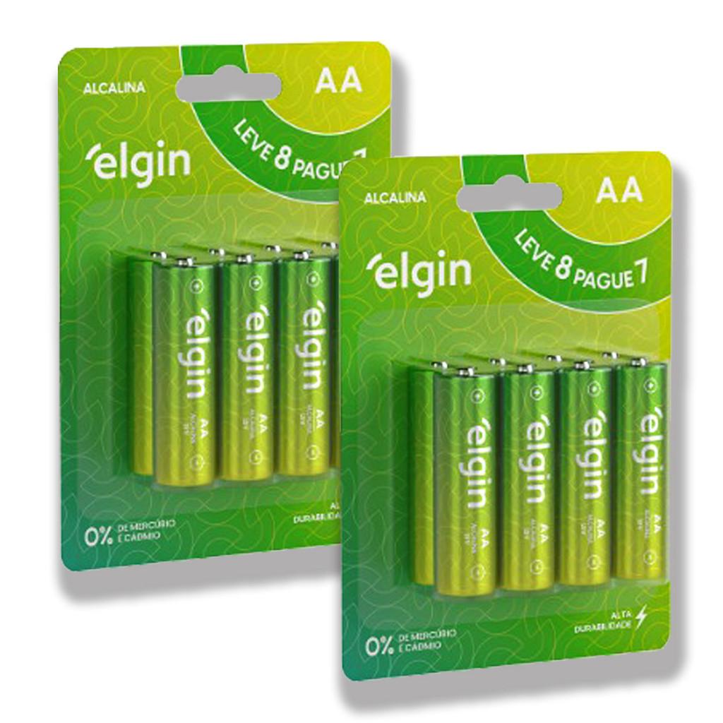 Pilha AA Elgin: Energia Duradoura em Kit 16 Unidades