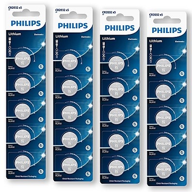 Pilha CR2032 Philips: Kit 20 Unidades – Energia Duradoura!