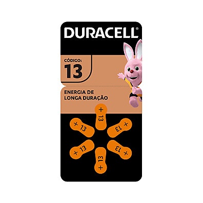 Pilha Duracell Auditiva 13 – 6 Unidades de Alta Performance