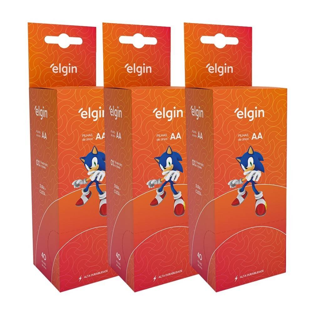 Pilhas AA Elgin: Kit 120 Zinco Carvão – Energia Garantida!