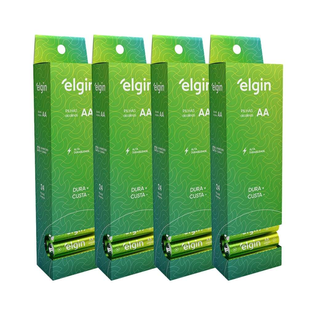 Pilhas AA Elgin: Kit 96 Unidades - Energia Duradoura!