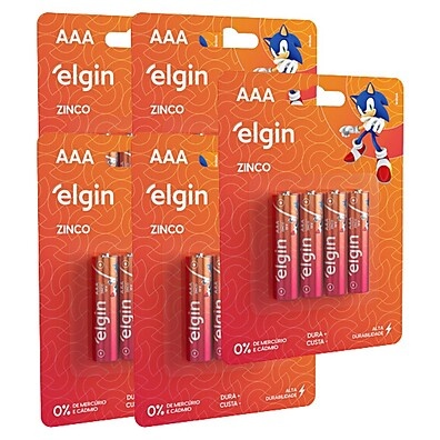 Pilhas AAA Elgin: 20 Unidades para o Dia a Dia 🔋