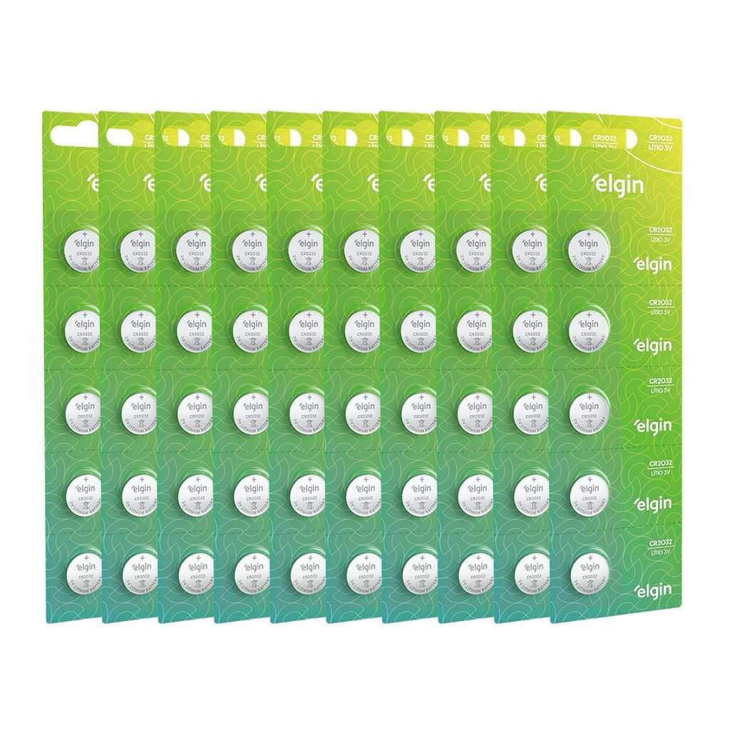 Pilhas Moeda CR2032 Elgin: Kit 50 Unidades