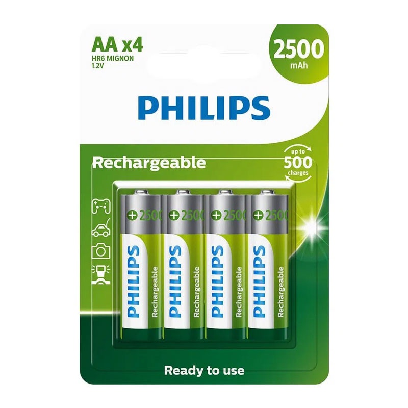 Pilhas Recarregáveis AA Philips: Energia Duradoura!