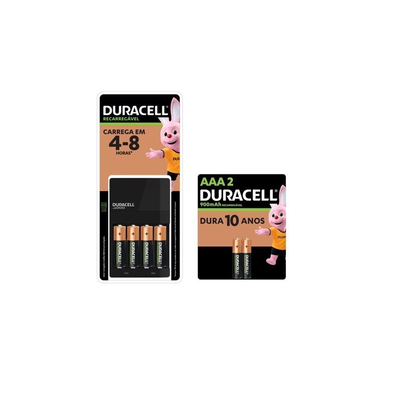 Pilhas Recarregáveis Duracell: Kit + Carregador