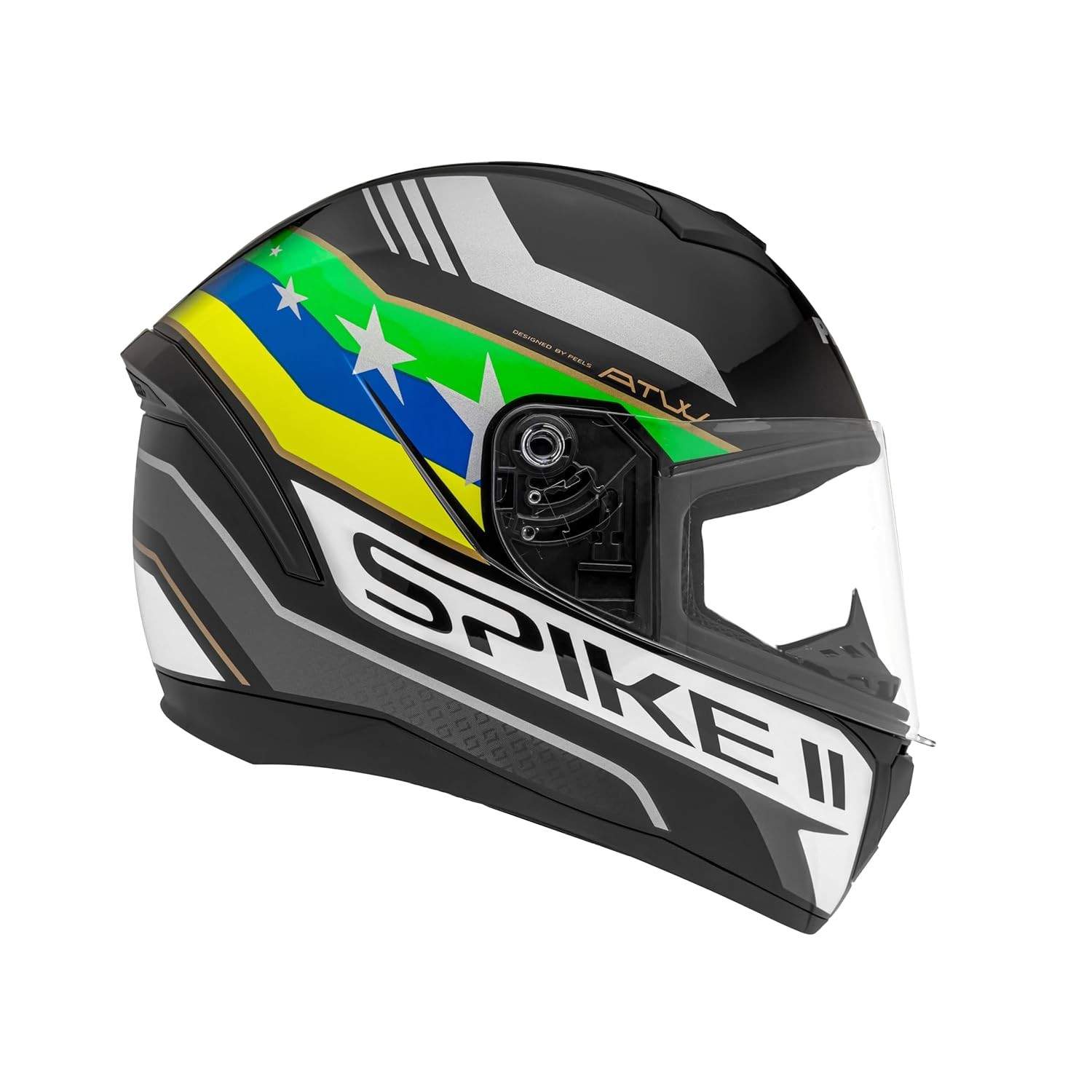Capacete Moto Fechado Peels Spike II ATW Preto/BRA - Segurança e Estilo para Sua Pilotagem