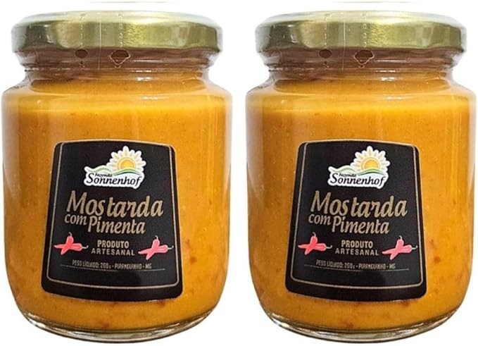 Kit com 2 Potes de Molho de Mostarda com Pimenta 260g - Fazenda Sonnenhof