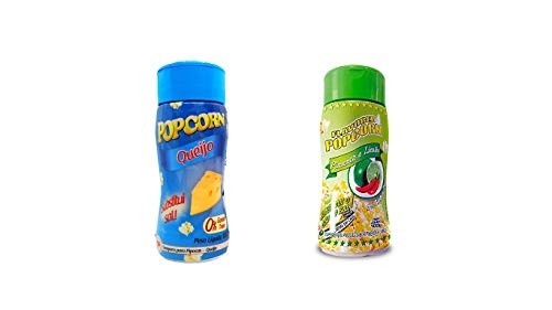 Temperos P/ Pipoca Popcorn Cx 12 Frascos. 6 Queijo - 6 Pimenta e Limão