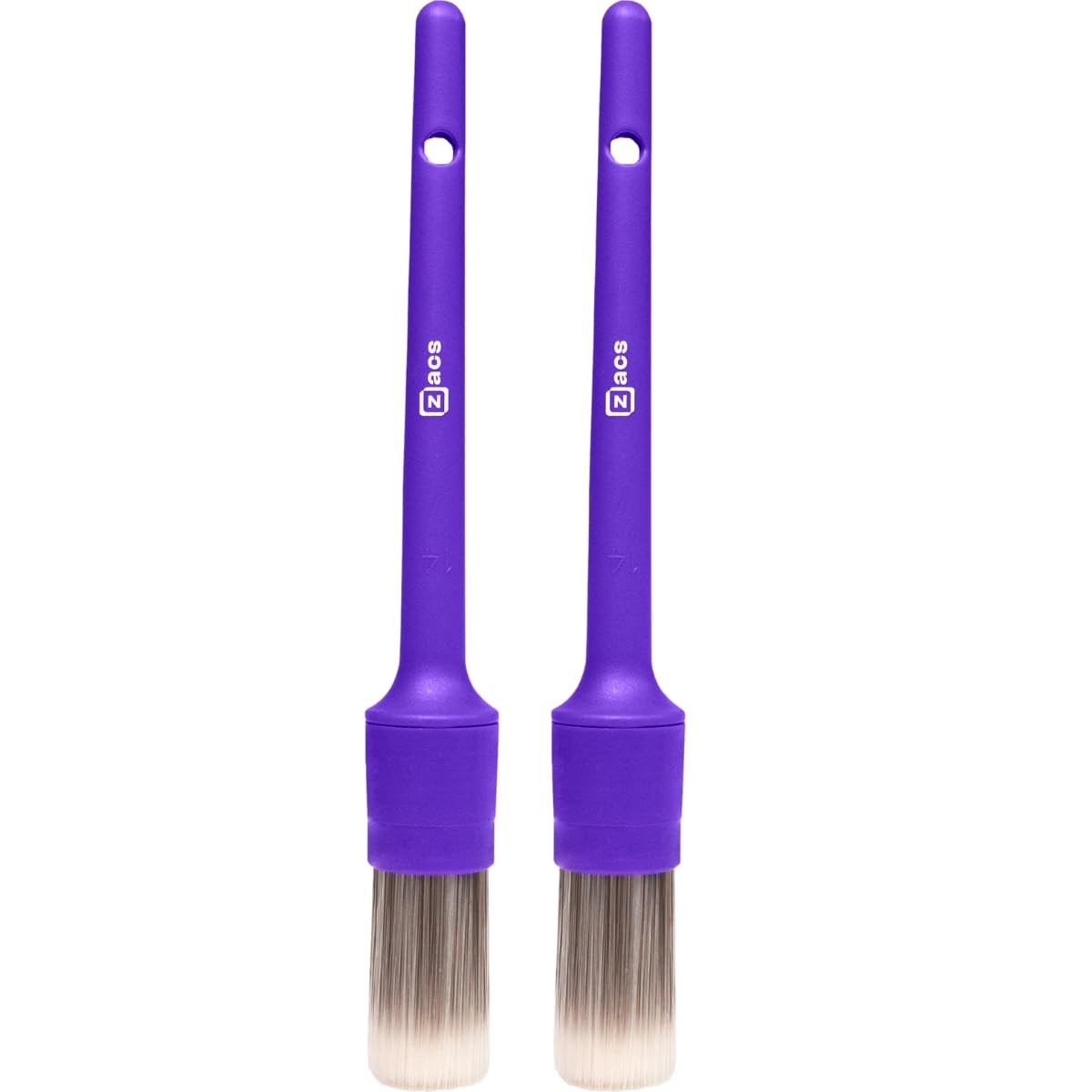 Kit 2 Pincéis Zacs Detalhamento Interno Automotivo - Cerdas Macias para Limpeza Profissional
