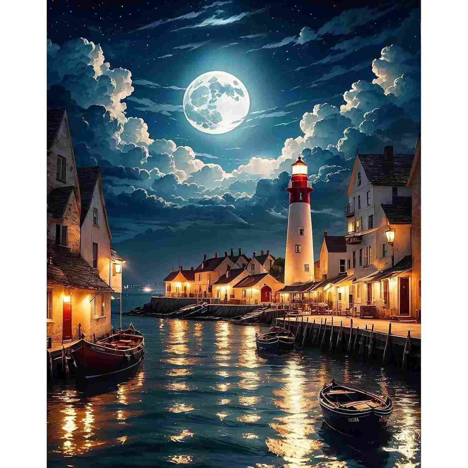 PRASIO Kit Pintura por Números para Adultos - Tela 40,6x50,8cm com Tintas Acrílicas e Pincéis