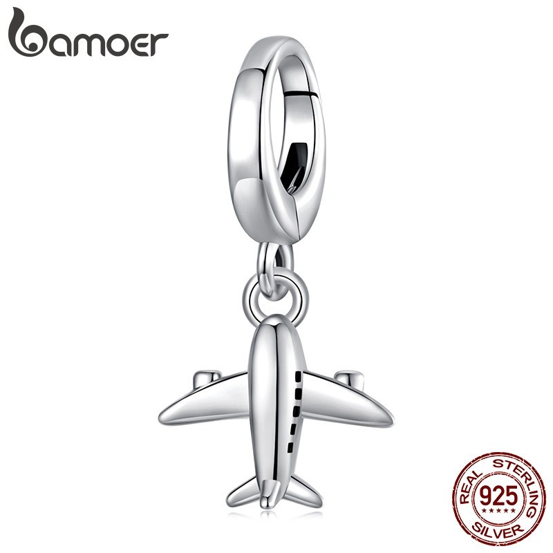 Pingente Avião Prata 925 Bamoer: Charme para Pulseira