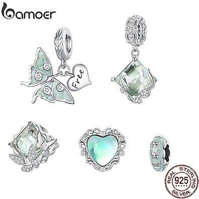 Pingente Bamoer 925 Borboleta Mágica para Colar e Pulseira