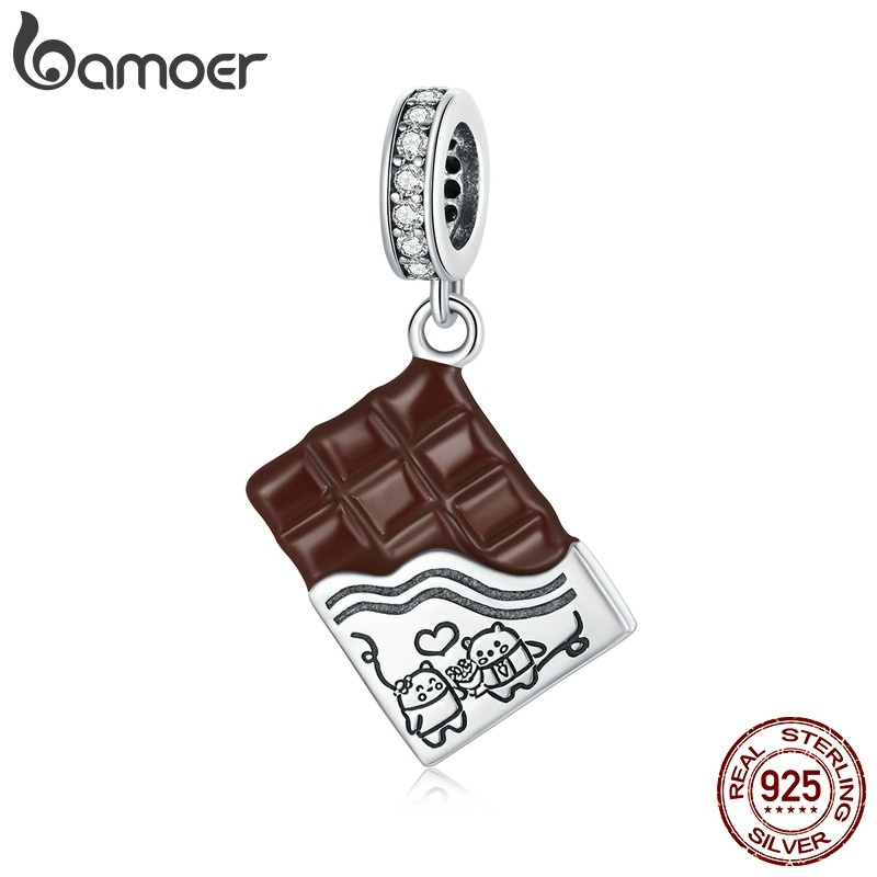 Pingente Chocolate Bamoer 925: Elegância em Prata!