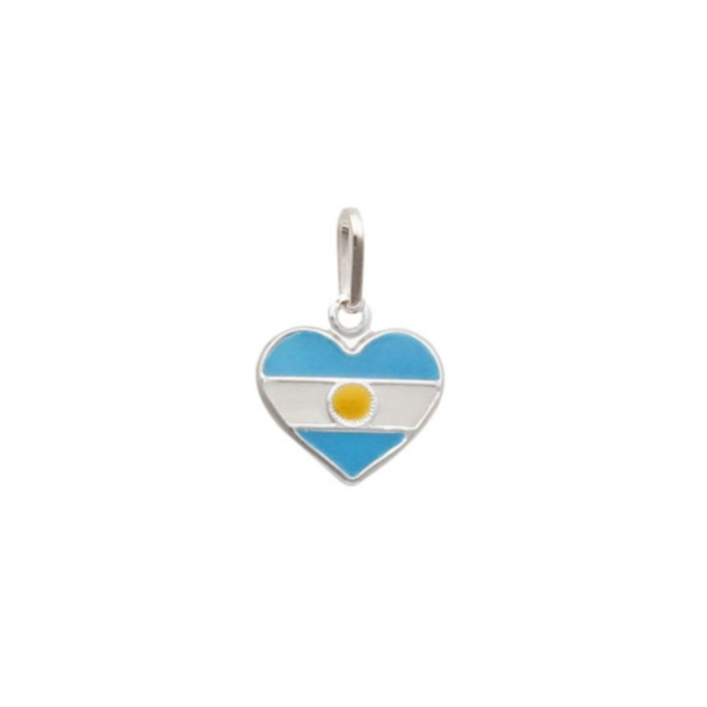 Pingente Coração Argentina: Prata 925 e Patriotismo