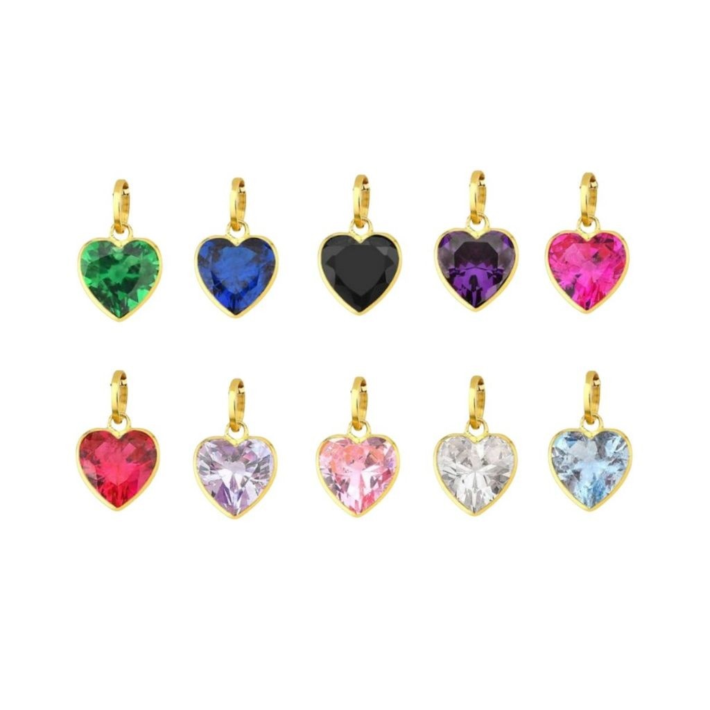 Pingente Coração Ouro 18k Zircônia 8mm: Amor que Brilha!