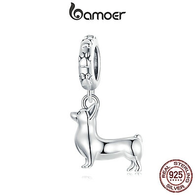 Pingente Corgi Prata 925 Bamoer: Charme e Elegância