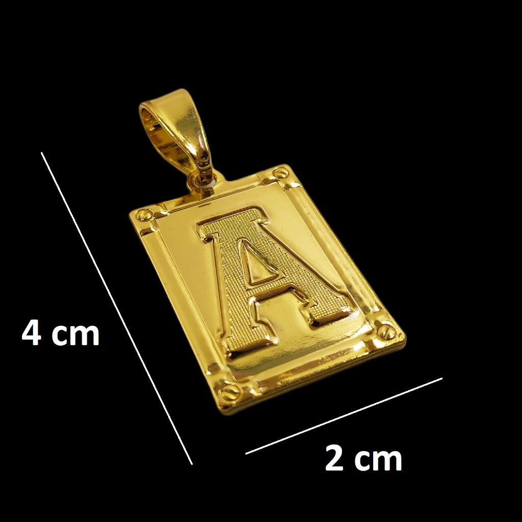 Pingente de Letra em Moeda Antiga Banhado a Ouro 18K