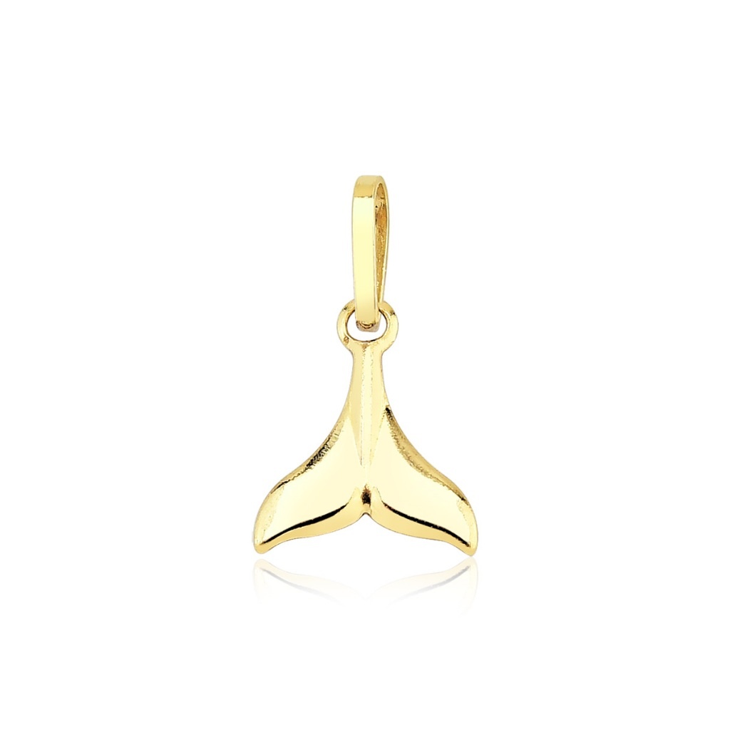 Pingente de Ouro 18k Rabo de Baleia Mini: Elegância Marinha