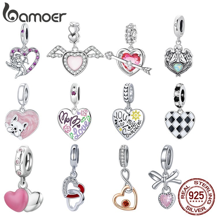 Pingente de Prata 925 Bamoer: Amor e Elegância