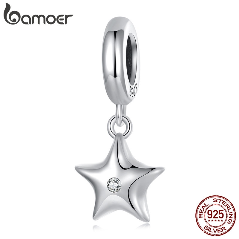 Pingente Estrela Bamoer 925: Elegância em Prata