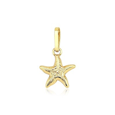 Pingente Estrela do Mar: Ouro 18k Mini 0.8cm