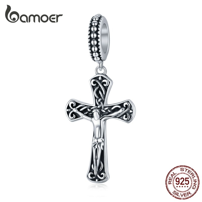 Pingente Jesus Cruz Bamoer: Prata 925 Autêntica