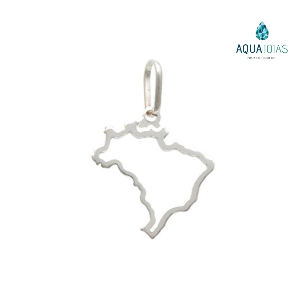Pingente Mapa do Brasil em Prata 925