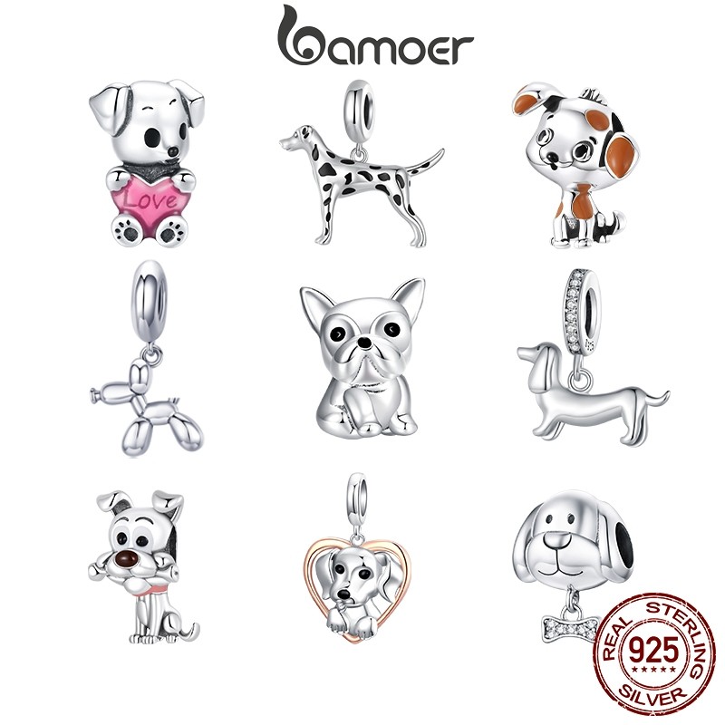 Pingentes de Cachorro em Prata 925 – Coleção DIY para Pulseiras