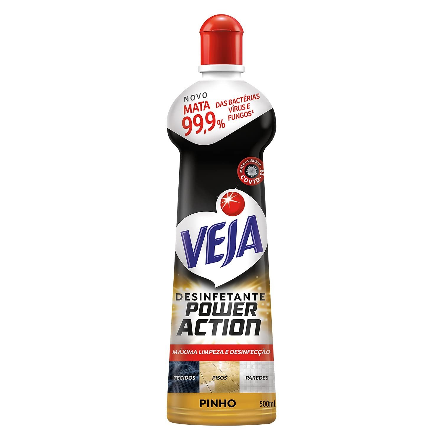 Desinfetante Veja Power Action Multissuperfícies Pinho 500ml - Limpeza e Desinfecção Potente para Toda Casa