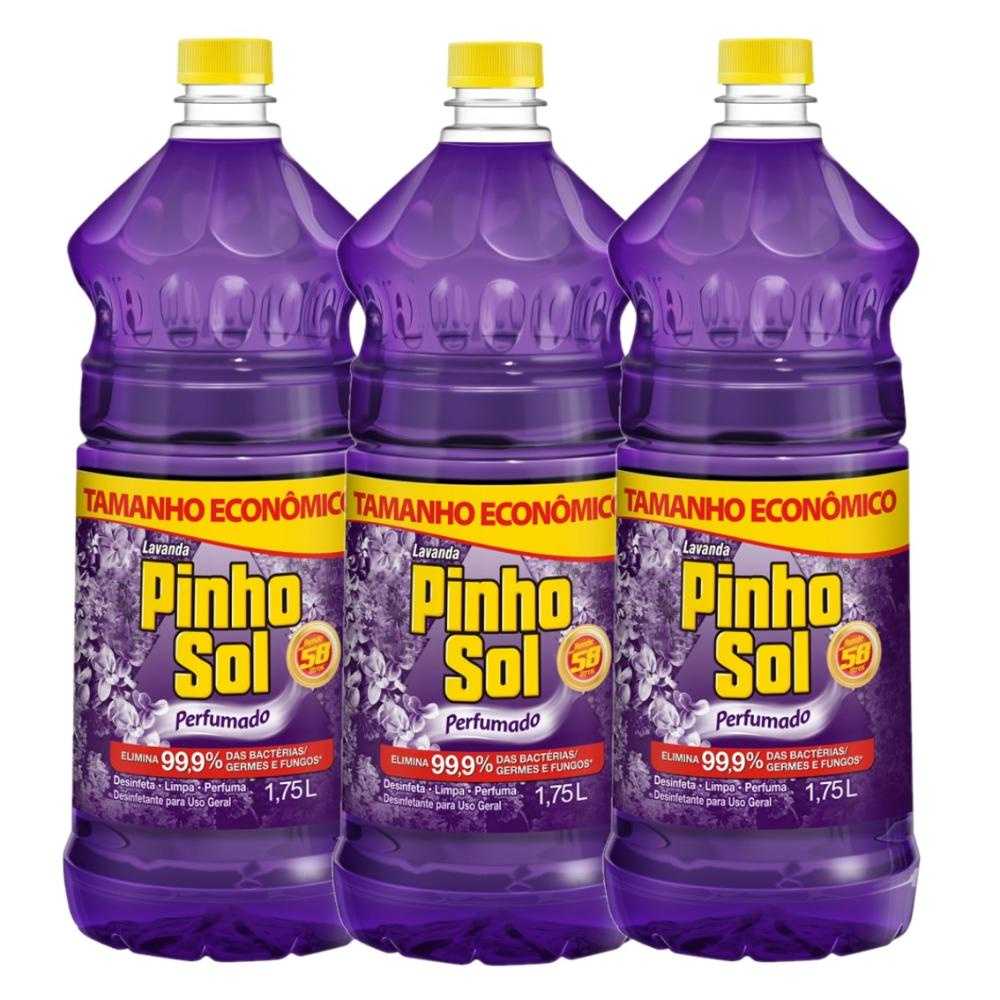 Pinho Sol Lavanda: Kit 3 Desinfetantes 1,75L
