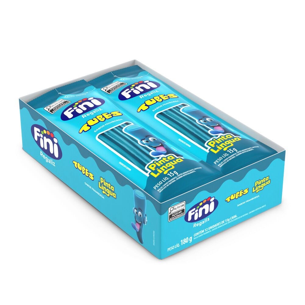 Pinta Língua Fini: Diversão Azul e Sabor Framboesa!