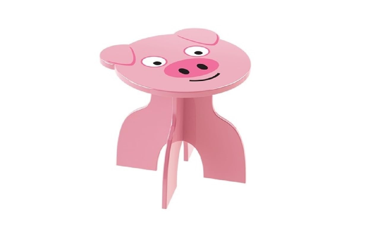 pintura-com-banquinho-junges-infantil-animalkids-a-mdf-ecologico-atoxica-pig-a