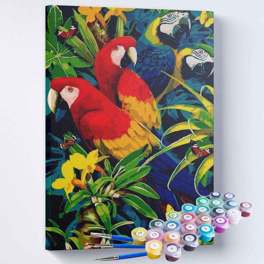 Kit Pintura Terapêutica Araras - Pinte Seu Bem-Estar com Arte e Calma