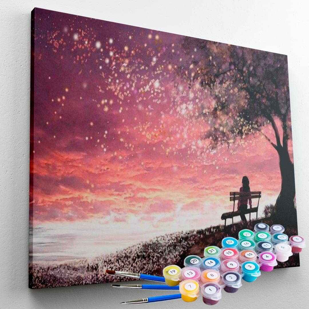 Kit Pintura Terapêutica - Maravilhoso Fim da Tarde | Pintura Relaxante para Crianças e Adultos