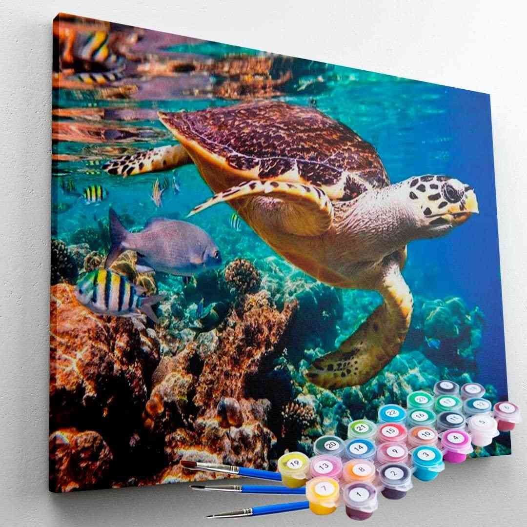 Kit Pintura Terapêutica Tartaruga Maravilhosa - Pintura Relaxante e Estimulante para Crianças e Adultos