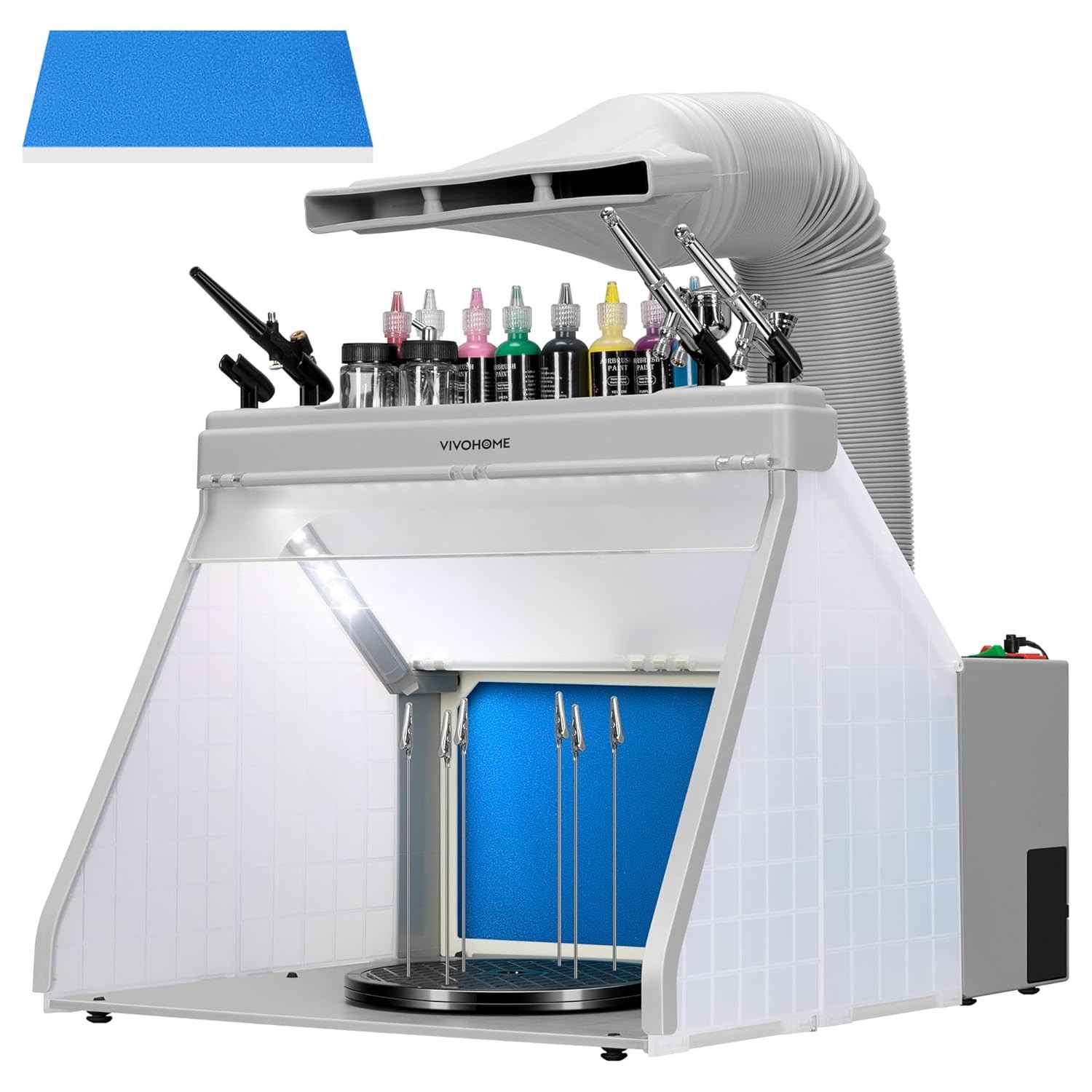 VIVOHOME Kit de Cabine de Pintura por Aerógrafo Portátil - Sistema Completo para Projetos Criativos
