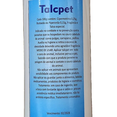 Talco Antipulgas TalcPet 200g: Combate Pulgas, Carrapatos e Piolhos
