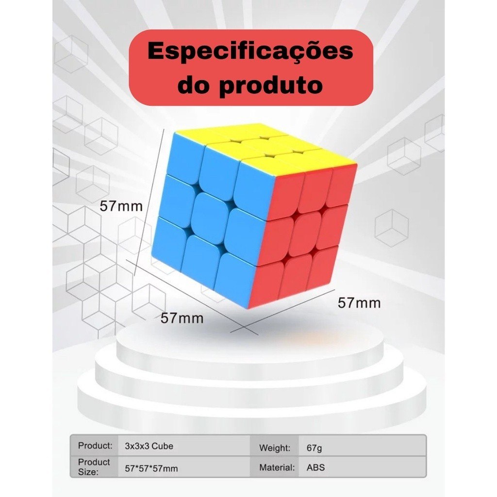 Kit Cubo Mágico Profissional 2x2 3x3 4x4 5x5 + Pirâmide