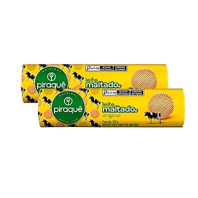 Piraque Leite Maltado: Kit com 2 Pacotes de 132g