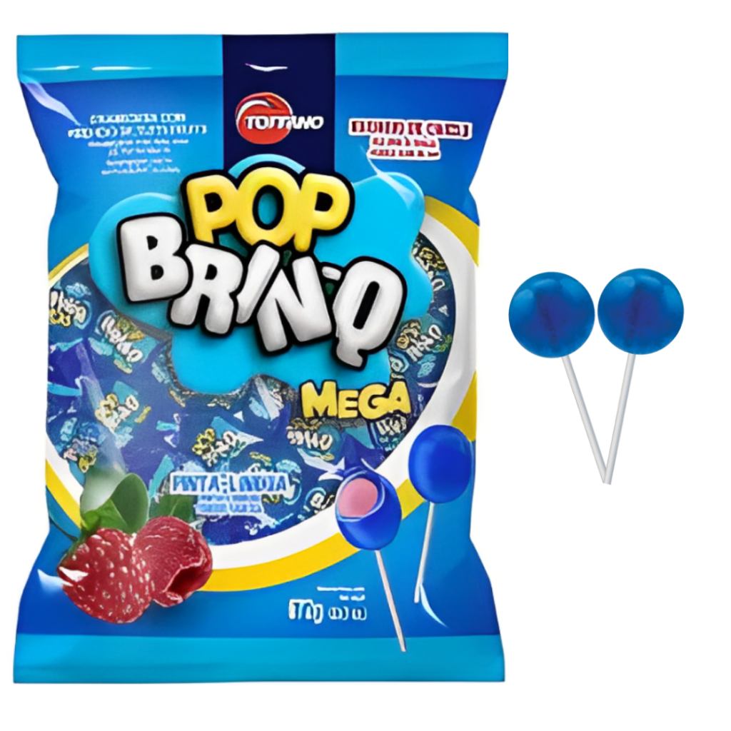 Pirulito Mega Pinta Língua Recheio de Chiclete Toffano 672g