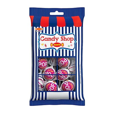 Pirulito Pop Cherry Candy Shop 140g: Recheado com Chiclete Sabor Cereja