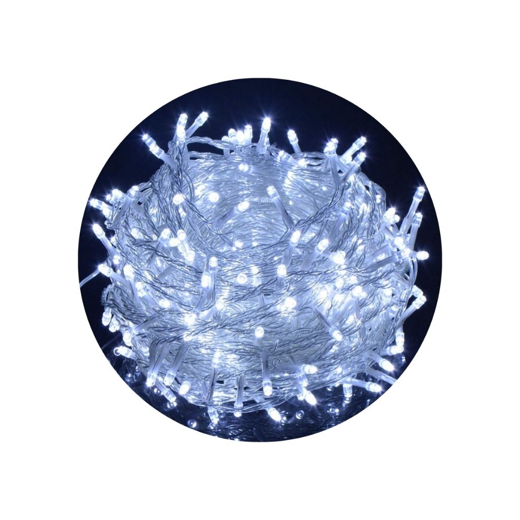 Pisca Pisca Natal 50m: 500 Leds Branco Frio 8 Funções ✨