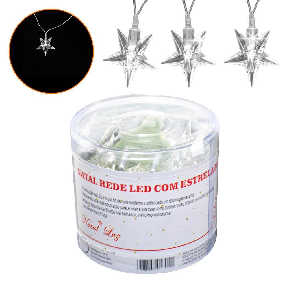 Pisca Pisca Natal Estrela LED Frio 30 Lâmpadas 220V